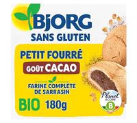 BJORG - Biscuits Bio Petit Fourrés Cacao - Sans Gluten - Bio - 180 g