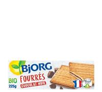 BJORG - Biscuits Fourrés Au Chocolat Noir Bio - Aux Céréales Complètes Et Sucres Non-Raffinés - Sans Huile De Palme - 225 g
