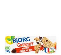 BJORG - Biscuits Fourrés au Chocolat Noir Crunchy Bio - Aux Céréales Complètes et Sucres Non Raffinés - Sans Huile De Palme - 150 g