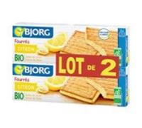 Bjorg Biscuits fourrés au citron - Les 2 paquets de 225g