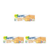 BJORG - Biscuits Fourrés Vanille Bio - Biscuit Bio - Au Blé Complet - Sans Huile de Palme - 225 g (Lot de 3)