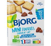 BJORG - Biscuits Mini Fourrés Chocolat Lait - Biscuit Bio - Sans Huile de Palme - 180 g