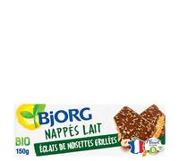 BJORG - Biscuits Nappés Chocolat Lait Noisettes - Biscuit Bio - Céréales Complètes Et Sucres Non-Raffinés - 150 G