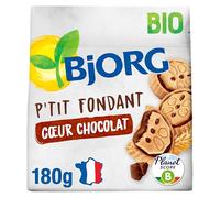 BJORG - Biscuits P'tit Fondant Coeur Chocolat - Blé Complet - Bio - 180 g