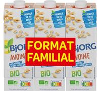 Bjorg Boisson Avoine - Sans sucres ajoutés - Boisson végétale Bio - Format Familial - 3 x 1 L