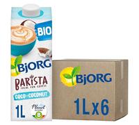 Bjorg - Boisson Coco Barista - Végétale Bio - Pour Café Latte Art et Cappuccino - 100 pour cent Végétale - 6x1L