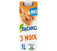 BJORG - Boisson Végétale 3 Noix Bio | Onctueuse et savoureuse | Idéale pour vos recettes gourmandes | Le brique de 1L | LOT DE 3