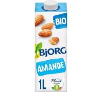 BJORG - Boisson Végétale Amande Bio | Onctueuse et Savoureuse | Parfaite pour vos recettes gourmandes | La brique de 1 L | LOT DE 4