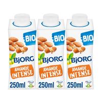 BJORG - Boisson Végétale Amande Intense - Mini Briques - 3 x 25 cl | 100% végétal - Sans Sucre Ajouté - Pauvre en matières grasses - Sans Lactose