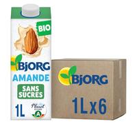 BJORG - Boisson Végétale Amande Sans Sucre - Bio - 6 x 1 L