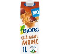 BJORG - Boisson Végétale Bio Châtaigne & Avoine, Saveur Douceur Naturelle (Bouteille 1L) - Le Lot De 4