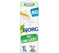 BJORG - Boisson Végétale Riz Sans Sucres - Bio - 1 L | 100% végétal - Sans Sucre Ajouté - Pauvre en matières grasses - Sans Lactose