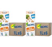 BJORG - Boisson Végétale Soja Douceur - Boisson Bio - Riche en Protéines - 1 L x 6 (Lot de 2)