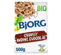 BJORG - Céréales Bio Crousti' Avoine Chocolat - Aux Céréales Complètes - Sans Huile de Palme - Réduit en Sucres - Sachet de 500 g