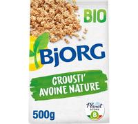 BJORG - Céréales Bio Crousti Avoine Nature, Paquet 500g - Lot De 3