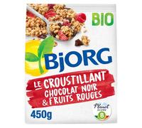 BJORG - Céréales Bio - Croustillant Chocolat Noir Fruits Rouges -Bio -450 g