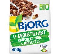BJORG - Céréales Bio Croustillant Chocolat Noisette, Paquet de 450g - Lot De 3