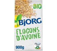 BJORG - Céréales bio Flocons d'Avoine complètes nature | Savoureux et onctueux | Idéal pour le petit-déjeuner | Le paquet de 900g | LOT DE 3