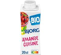BJORG - Crème Cuisine Bio à l’Amande, Saveur Douce et Légère pour Plats Gourmands (Brique 200 mL) - Le Lot De 6