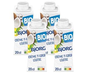 Bjorg Crème de Coco Légère Bio - Allégée en matières grasses - Sans gluten - 200 ml (Lot de 4)