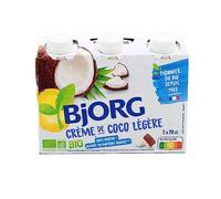 BJORG - Crème de coco légère Onctueuse et Gourmande, 3 x 200 ml - Lot de 3