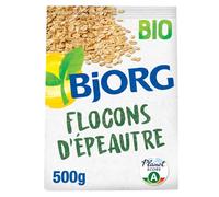 BJORG - Flocons D'épeautre Bio - Céréales Complètes - Bio - 500 g