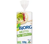 BJORG - Galettes Croquantes au Riz Complet Bio, Croustillant Naturel pour Collation Saine (Sachet 130g) - Le Lot De 4