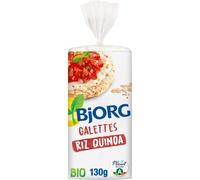 BJORG - Galettes Croquantes Bio au Riz et Quinoa, Légères et Saveur Naturelle (130g) - Le Lot De 4
