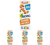 Bjorg Lait d'Amande Intense Bio - 100% végétal - Pauvre en acides gras saturés - 1 L (Lot de 4)
