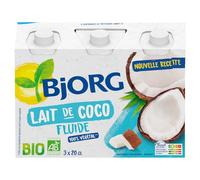 BJORG - Lait de Coco Cuisine - Alternative Végétale à la Crème - Bio et Sans Lactose - Pauvre en Acides Gras Saturés - 3 x 200ml