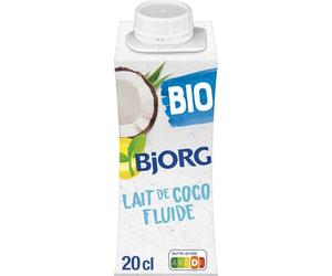 BJORG Lait de Coco Fluide Bio 200 ml - Ingrédient Végétal pour Cuisine Sucrée et Salée, Authentique et Savoureux - Lot de 4