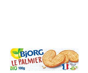 BJORG - Le Palmier - Biscuits Bio Pur Beurre - Au Blé Semi-Complet - Sans Huile de Palme - Source de Fibres - Paquet de 100 g