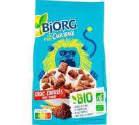 BJORG - Les P'tits Curieux - Croc Fourrés Tout Choco - Céréales Bio - Source de Fibres et de Magnésium - Au Blé Complet - Sans Huile de Palme - 350g