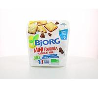 BJORG - Mini Fourrés Choco Noir Bio, Biscuits Bio Sans Gluten, 180g - Lot De 3
