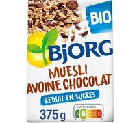 BJORG Muesli Avoine Chocolat Bio - Petit déjeuner sain et gourmand - 375g de céréales biologiques pour un réveil en pleine forme. - Lot De 3 - Vendu Par Lot