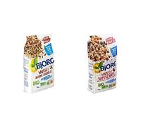 BJORG - Muesli Bio Avoine Chocolat - 750 g & Muesli Superfruits Bio - Raisins, Cassis, Myrtilles, Cranberries - Sans Sucres Ajoutés - 750 g