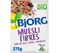 BJORG - Muesli Bio Riche en Fibres, Saveur Naturelle avec Son de Blé, Texture Croquante (375g) - Le Lot De 3