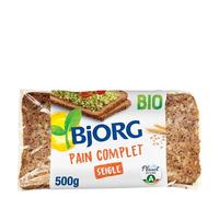 BJORG - Pain Complet Seigle Bio - Céréales Complètes - 2x500g