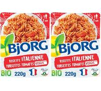 BJORG - Plat Cuisiné Torsettes Tomates à l'Italienne - Plat Préparé Bio - Doypack Micro-ondable 220 g