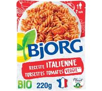 BJORG - Plat Cuisiné Torsettes Tomates à l'Italienne - Plat Préparé Bio - Doypack Micro-ondable 220 g