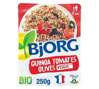 BJORG - Plat Cuisiné Quinoa Tomates Olives - Plat Préparé Bio - Doypack Micro-ondable 250 g