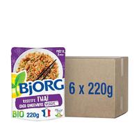 BJORG - Plat Cuisiné Veggie - Thaï Riz Coco Gingembre Veggie - Bio - 220 g