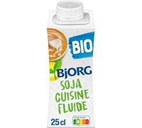 BJORG Soja Cuisine Fluide Bio - Aide Culinaire Végétale en Brique de 250 mL - Alternative au Lait pour Recettes Sucrées et Salées - Lot de 4