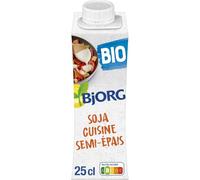 BJORG - Soja Cuisine Semi Épaisse, 25Cl - Lot De 4