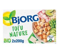 BJORG - Tofu Bio Naturel Savoureux, Texture Fondante Idéale en Cuisine Végétale, 2x200g