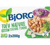 Bjorg Tofu Nature - Riche en protéines et source d'oméga 3 - 400 g (2 x 200g) (Lot de 5)