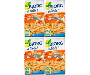 BJORG - Torsades Blé et Epeautre Bio - Céréales Semi-Complètes - Source de Protéines - 500g (Lot de 4)