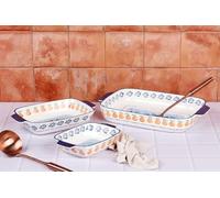 Bjorn Bocaux de Conservation NAPOLI AGRUMI GOP-NAAG26 en Porcelaine Peinte à la Main, Blanc Orange Bleu Vert, Lot de 3 Pièces, Compatible Lave-vaisselle Micro-ondes Four, 30cl 70cl 120cl