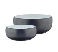 BJORN GSB-GOON26 Saladier GOURMET ONYX, Grès avec Émail Réactif, Blanc Granité et Noir Onyx, Lot de 2, Ø25 cm et Ø29,5 cm, Compatible Lave-Vaisselle et Four