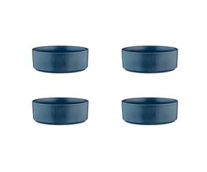 Bjorn Lot de 4 Bols SCANDI en Grès Recy J-LBSCMA26, Bleu Marine, 16,5 cm, 100 cl, Style Scandinave, Compatible Lave-vaisselle et Micro-ondes